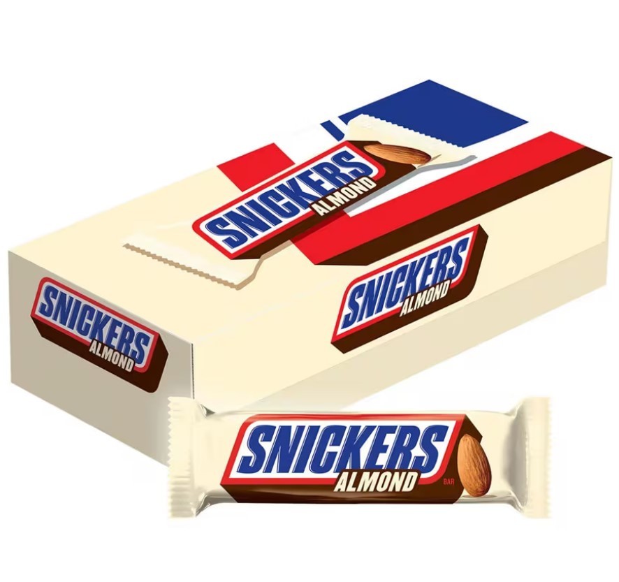 SNICKERS Almond Chocolate Bars 24 Count 1.76 oz Individually Wrapped