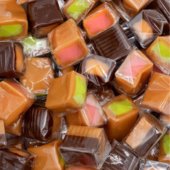 Caramel Cubes Filled Candy | Assorted Flavors | Individually Wrapped | 1LB – 3LB