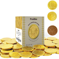 Fruidles Milk Chocolate Gold Coins – Nut Free – Made with Premium Belgian Chocol
