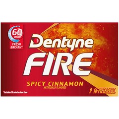 Dentyne Fire Spicy Cinnamon Sugar Free Gum 9 Packs 144 Pieces Total
