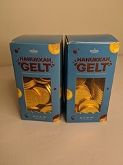 2x Dreidel Hanukkah Gelt Belgian Chocolate Coin 16 Ounces 1 lb BB 02/11/2026