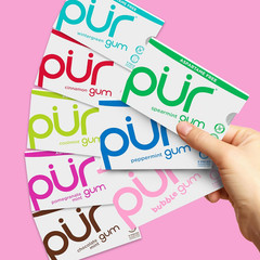 Aspartame Free Chewing Gum Natural Flavored Gum, 9 Pieces Pack of 8