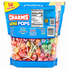 Charms Mini Pops Assorted Fruit Flavors, 200 Count, Gluten-Free 2.25 Pound Bag