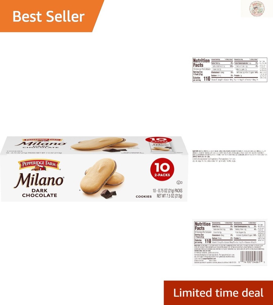 Milano Dark Chocolate Cookie Packs – Perfect Anytime Snack (10 Pouches)