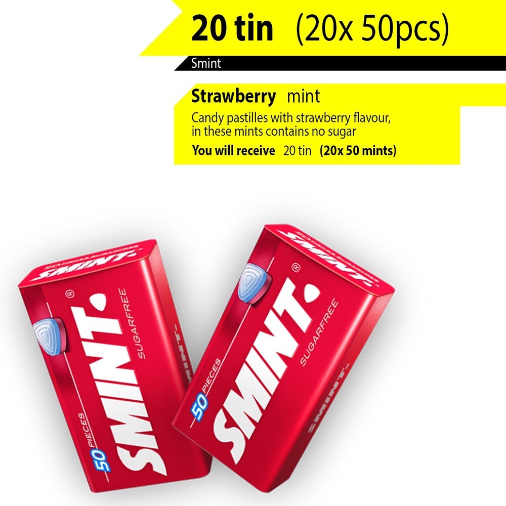 FREE SHIPPING 20x tin Smint fresh mint candy, clean breath, peppermint (mints)