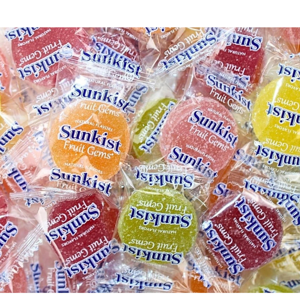 Sunkist Fruit Gems Bulk Candy 1.5 Pounds Individually Wrapped Fruit Gems