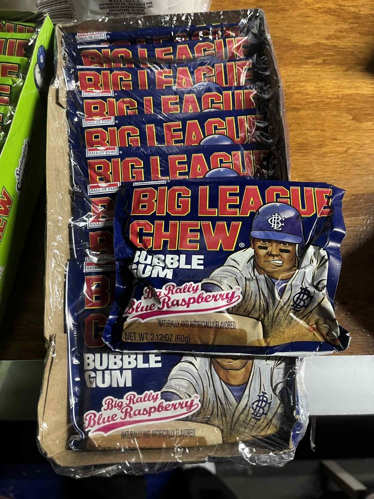 Big League Chew Bubble Gum, Flavor “Big Rally Blue Raspberry” 12 Pack