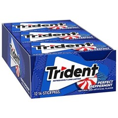 Trident Perfect Peppermint Sugar Free Gum 12 Packs 168 Pieces Bulk Chewing Gum