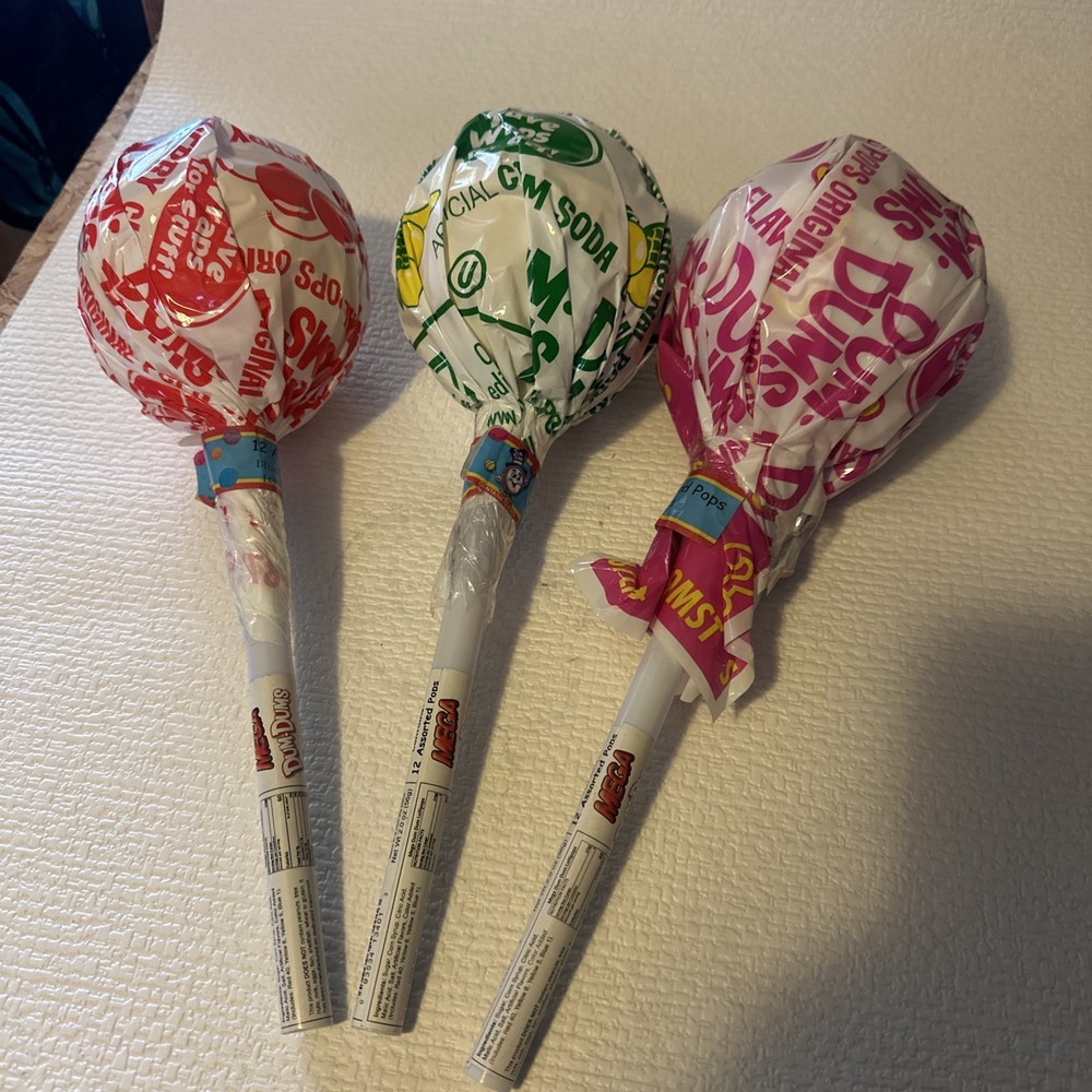 3- Mega Dum Dum sup ® /sup Lollipops – 12 Pc. Expired 2021