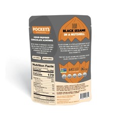 Pocket’s 3.53 oz BLACK SESAME Oat Milk Chocolate Coated Almonds ** BB 12/2025 **