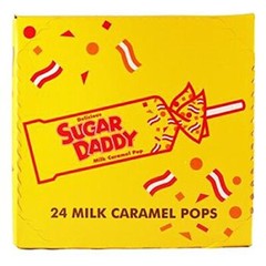 Sugar Daddy Milk Caramel Pops, 24 Count (SUGAR CANDY – REGULAR SIZE)
