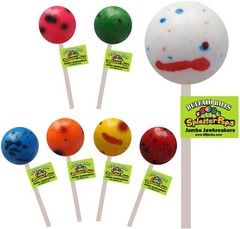 SplatterPops 18 assorted jumbo jawbreaker lollipops per 3-lb box
