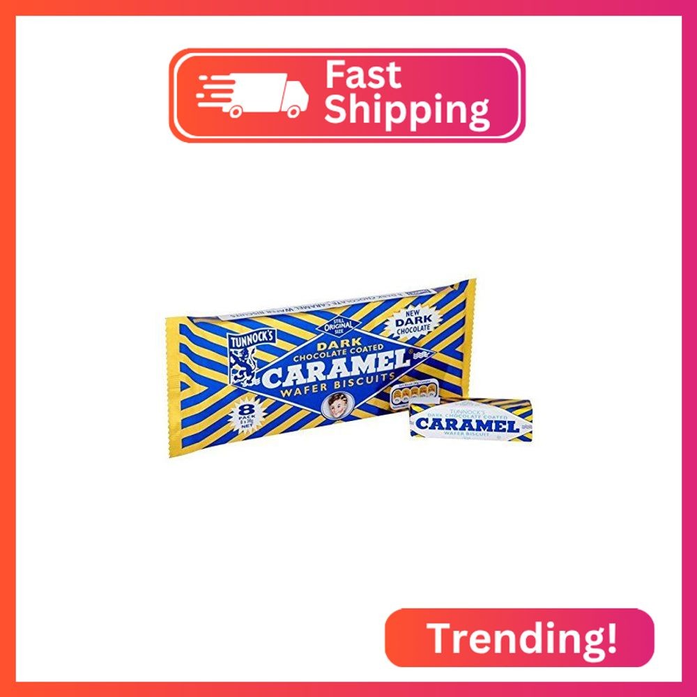Tunnocks Dark Chocolate Caramel Wafers 8 x 30g