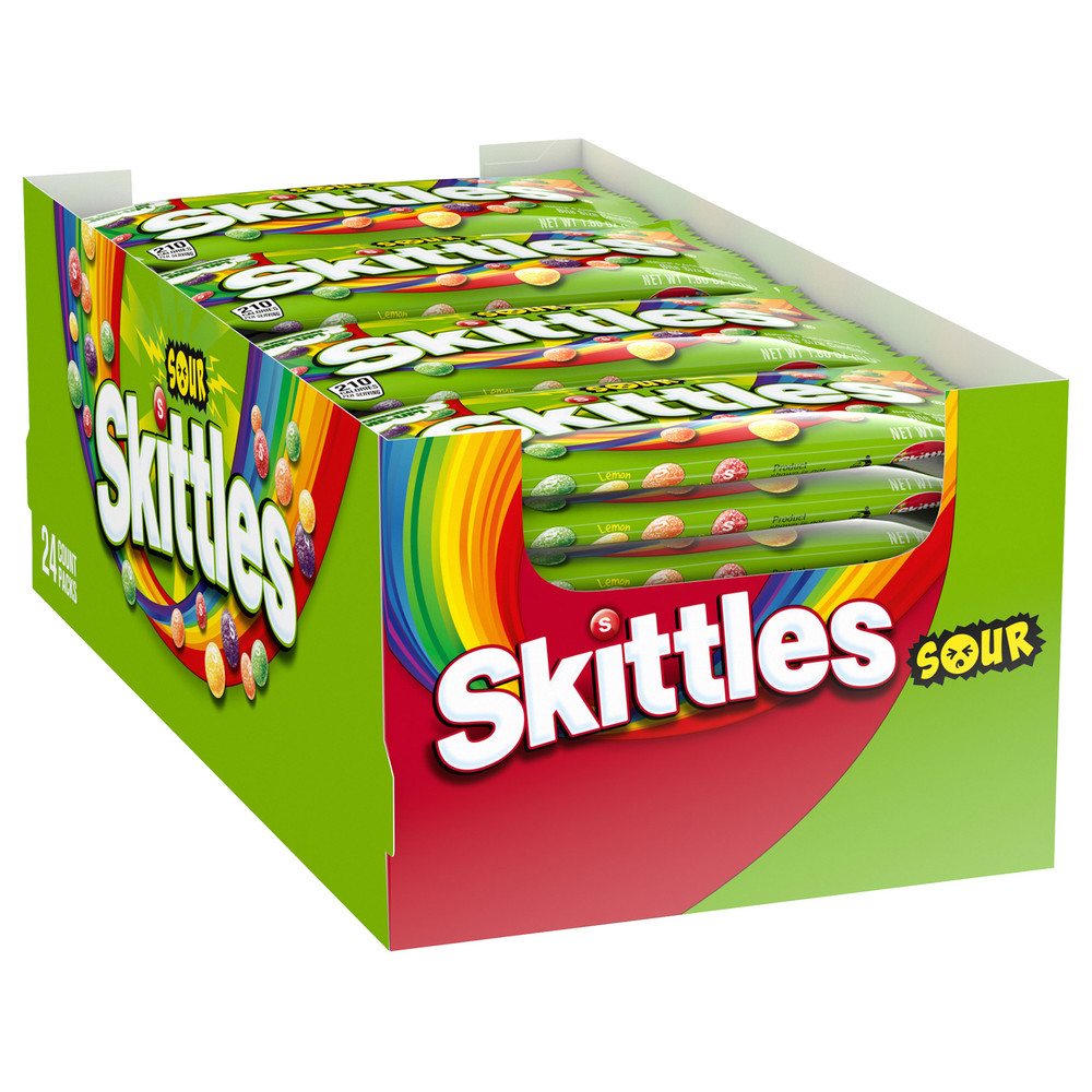 Skittles Sour Chewy Candy, Full Size, 1.8 Oz, 24-Count