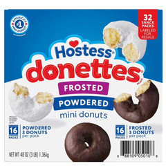 Hostess Donettes Variety Pack Donuts, Snack Size, 1.5 oz., 32 pk.