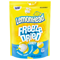 Lemonhead Freeze Dried Lemon Candy Recloseable Bag 4.0 oz Crunchy Snack Treat
