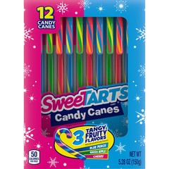 SweeTARTS Mini Holiday Candy Canes 12 Count Fruity Flavors Christmas Treats