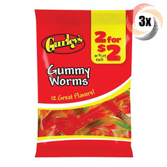3x Bags Gurley’s Gummy Worms Assorted Flavor Candy | 2.75oz | Fast Shipping