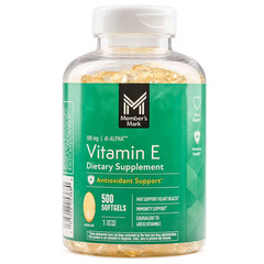 Member’s Mark Vitamin E Softgels, 180 mg, 500 ct.
