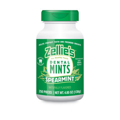 Zellies Spearmint Breath Mints | 100 Xylitol | Vegan Gluten Free 250 Count