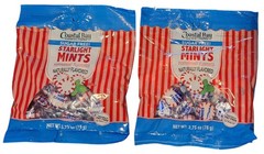 Coastal Bay Sugar Free Starlight Mints; 3 Ounce (Pack of 2), red, white