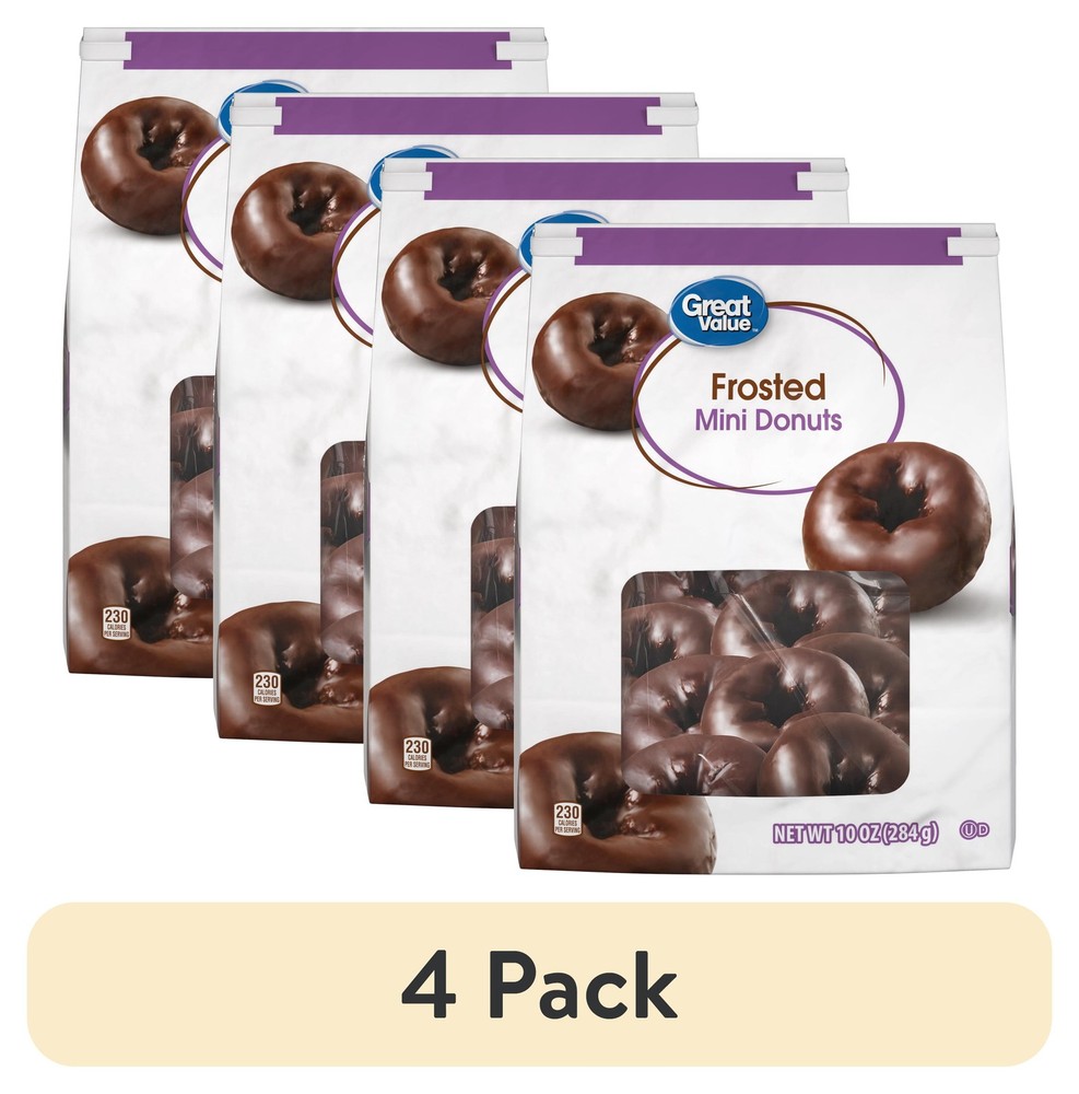 (4 Pack) Great Value Frosted Mini Donuts, 10 Oz