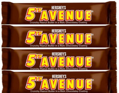 4x Bars 5TH AVENUE Chocolatey Coated Crunchy Peanut Butter Candy – 2 oz Each