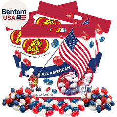 Red, White, and Blue Fruit Flavored Jelly Beans, American Mix Shareable Candy, G