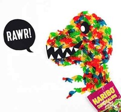 HARIBO Gummi Candy, Dinosaurs Gummy Candy, 5 Ounce Share Size Bags (Pack of 3)