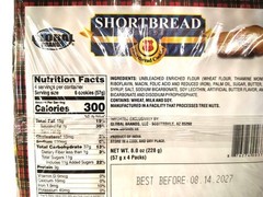 Global Brands Scottish Style SHORTBREAD Cookie 8 Packs, 6 Cookies A Pack 16 Oz