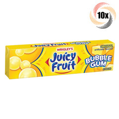 10x Packs Wrigley’s Juicy Fruit Original Bubble Chewing Gum | 5 Pieces Per Pack