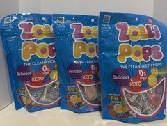 Zollipops Sugar Free Lollipops Suckers Keto Candy; Lot of 3 Bags; 5.2oz ea