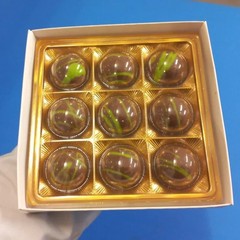 4x Luxury Dubai Style Pistachio & Kadaif Filled Pralines-9 Piece Gift Box-3.49oz