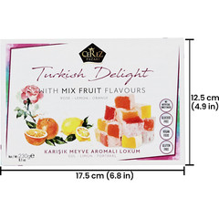 Cerez Pazari Turkish Delight with Rose, Orange and Lemon Mix Flavours 8.1 Oz