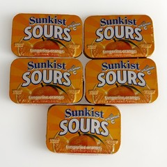 Sunkist Sours Tangerine Orange Sugar Free With Vitamin C 5 Pack NEW Sealed