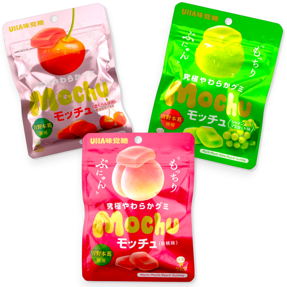 UHA Mochu Gummy Bundle ✦ Peach, Cherry & Muscat ✦ Japanese Candy