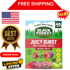 Black Forest Fruit Flavored Snacks Juicy Bursts, Mixed Fruit, 0.8 Ounce (40 Ct)