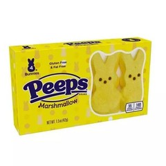 Peeps Yellow Bunny Marshmallow Candy Easter Treat 4 Pack 1.5oz Fat Free