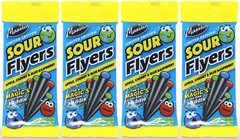 4x Maxilin Sour Liquorice Flyers With A Sour Fruit Flavor Crystal Centres 75g