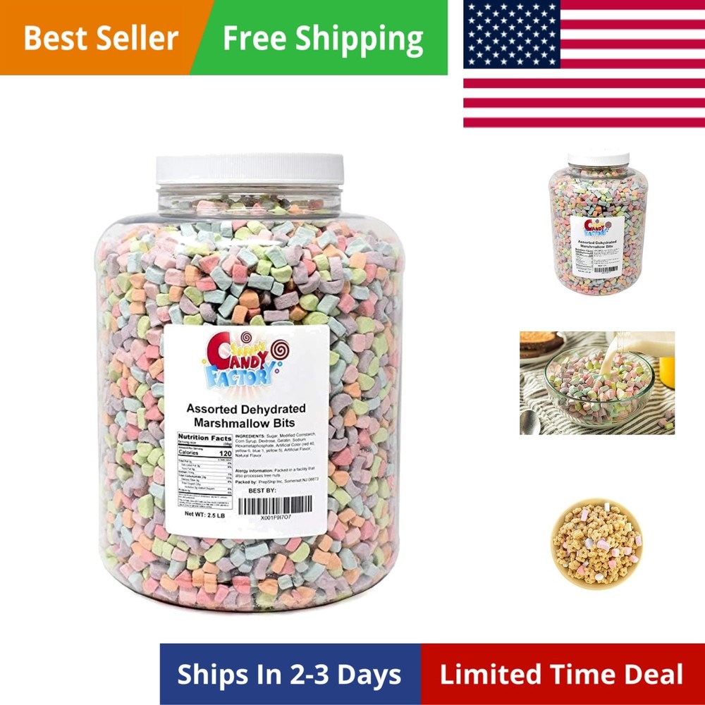Assorted Dehydrated Marshmallow Bits in Jar, 2.5 Lbs updated