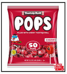 Tootsie Pops Cherry Flavored Lollipops with Delicious Chocolatey Center 50 Count