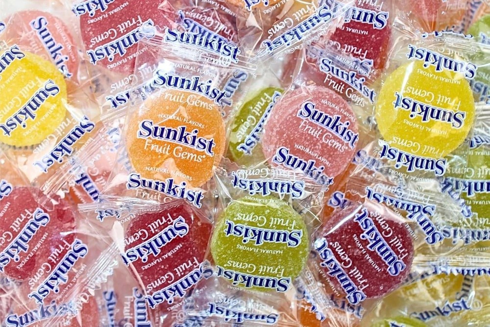 Sunkist Fruit Gems, Soft Jelly Gummy, Bulk Holiday Wrapped Candy (1 Pound) DEALS
