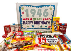 RETRO CANDY YUM ~ 1946 80Th Birthday Gift Box of Nostalgic Retro Candy from Chil