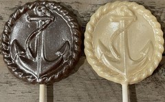 12 Silver Dusted Anchor Chocolate Pop Nautical Beach Baby Wedding Elegant Favor
