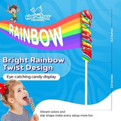 Rainbow Twist Lollipops Swirl 18 PCS- Individually Wrapped Bulk Lolipop Candy…