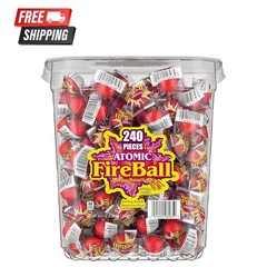 Wonka Atomic Fireball, Candy, Cinnamon Flavor, Individually Wrapped 64.8oz 240ct
