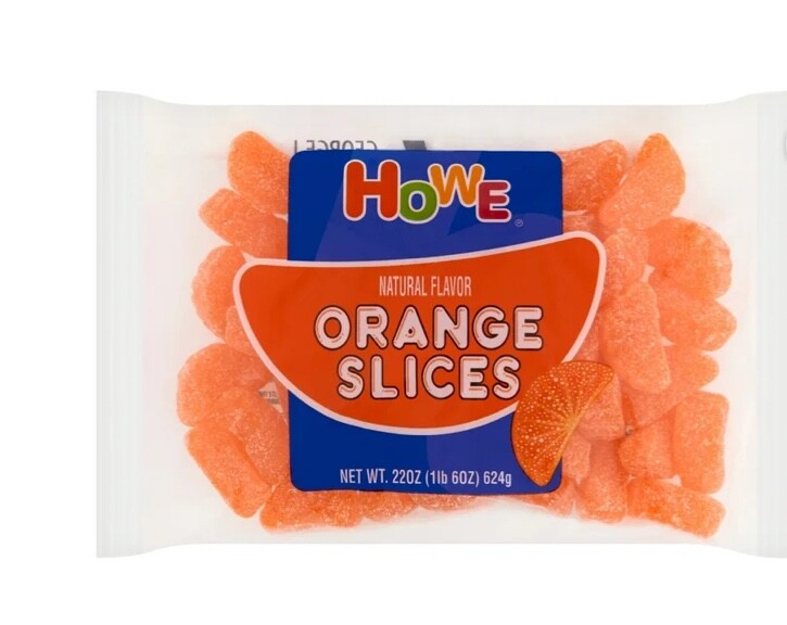 2 22 oz bags howe orange slice chewy candy free shipping