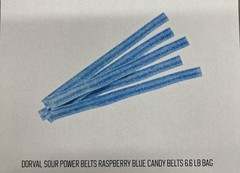 3 bag LOT BERRY BLUE SOUR Candy POWER BELTS 19.8 lbs Vegan Soft Chewy BULK Party