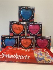 VALENTINES GIFT -Sweetheart Candy And A Squeeze Heart stress ball (Colors Vary)
