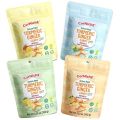 CORNICHE Sugar Free, Turmeric Ginger Candy Chewy, 4 Flavor Mix Pack of 1